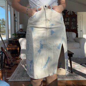 Stylish Cream and Blue Women's Pencil Skirt